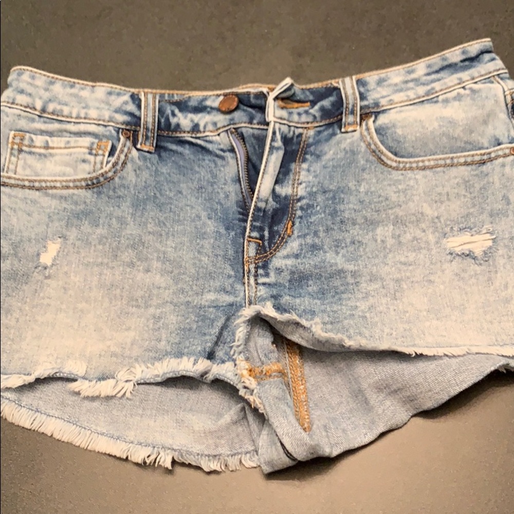 Light blue jean shorts